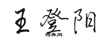 駱恆光王登陽行書個性簽名怎么寫