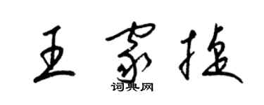 梁錦英王家捷草書個性簽名怎么寫