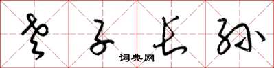 梁錦英老子長孫草書怎么寫