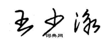 朱錫榮王少泳草書個性簽名怎么寫