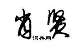 朱錫榮肖賢草書個性簽名怎么寫