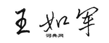 駱恆光王如軍行書個性簽名怎么寫