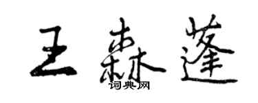 曾慶福王森蓬行書個性簽名怎么寫