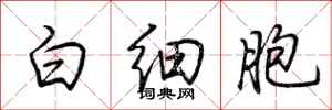 荊霄鵬白細胞行書怎么寫