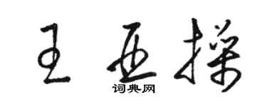 駱恆光王亞操草書個性簽名怎么寫