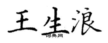 丁謙王生浪楷書個性簽名怎么寫