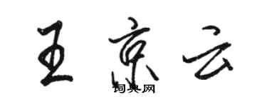駱恆光王京雲行書個性簽名怎么寫