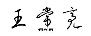 梁錦英王常亮草書個性簽名怎么寫