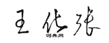 駱恆光王化張草書個性簽名怎么寫