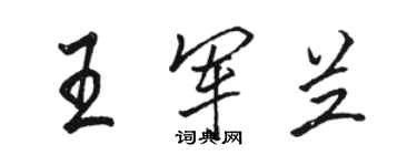 駱恆光王軍蘭行書個性簽名怎么寫