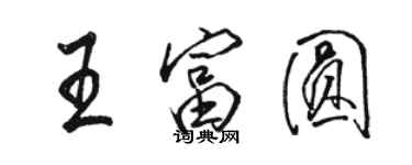 駱恆光王富圓行書個性簽名怎么寫