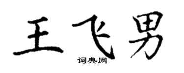 丁謙王飛男楷書個性簽名怎么寫