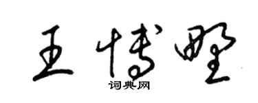 梁錦英王博野草書個性簽名怎么寫
