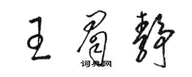 駱恆光王眉靜草書個性簽名怎么寫