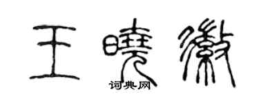 陳聲遠王曉徽篆書個性簽名怎么寫