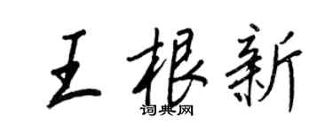 王正良王根新行書個性簽名怎么寫