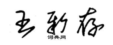 朱錫榮王新存草書個性簽名怎么寫