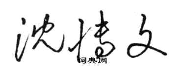 駱恆光沈博文草書個性簽名怎么寫