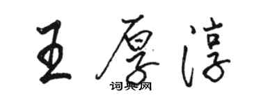 駱恆光王厚淳行書個性簽名怎么寫