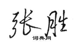 駱恆光張勝行書個性簽名怎么寫