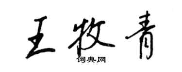 王正良王牧青行書個性簽名怎么寫