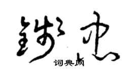 曾慶福錢忠草書個性簽名怎么寫