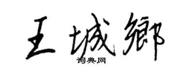 王正良王城鄉行書個性簽名怎么寫
