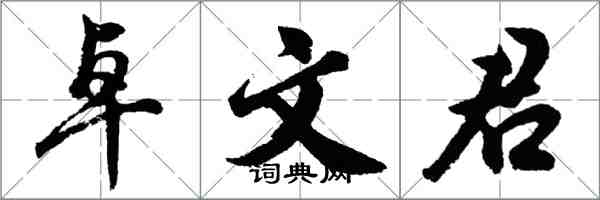 胡問遂卓文君行書怎么寫