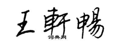 王正良王軒暢行書個性簽名怎么寫