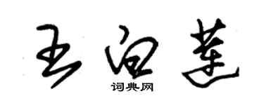 朱錫榮王白蓮草書個性簽名怎么寫