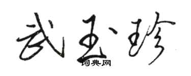駱恆光武玉珍行書個性簽名怎么寫