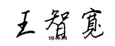 王正良王智寬行書個性簽名怎么寫