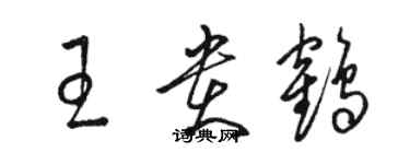 駱恆光王貴鶴草書個性簽名怎么寫