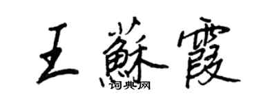 王正良王蘇霞行書個性簽名怎么寫