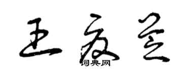 曾慶福王夏芝草書個性簽名怎么寫