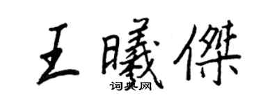 王正良王曦傑行書個性簽名怎么寫