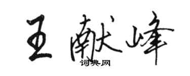 駱恆光王獻峰行書個性簽名怎么寫