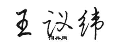 駱恆光王議緯行書個性簽名怎么寫