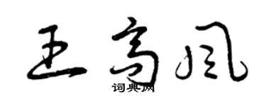 曾慶福王高風草書個性簽名怎么寫