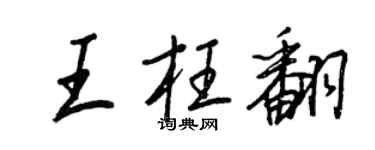 王正良王枉翻行書個性簽名怎么寫