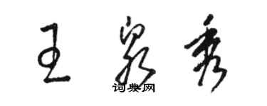 駱恆光王泉秀草書個性簽名怎么寫