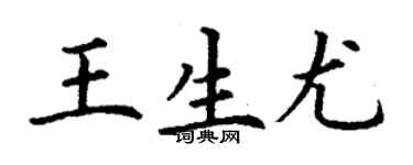 丁謙王生尤楷書個性簽名怎么寫