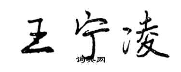 曾慶福王寧凌行書個性簽名怎么寫