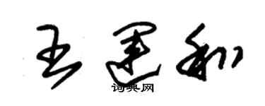 朱錫榮王運和草書個性簽名怎么寫