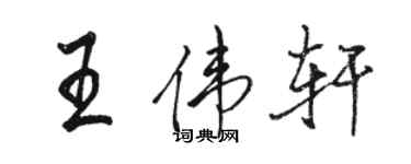 駱恆光王偉軒行書個性簽名怎么寫