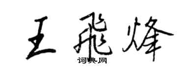 王正良王飛烽行書個性簽名怎么寫