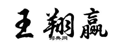 胡問遂王翔贏行書個性簽名怎么寫