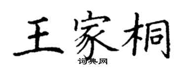 丁謙王家桐楷書個性簽名怎么寫