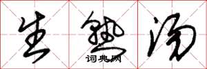 朱錫榮生熟湯草書怎么寫