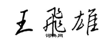 王正良王飛雄行書個性簽名怎么寫